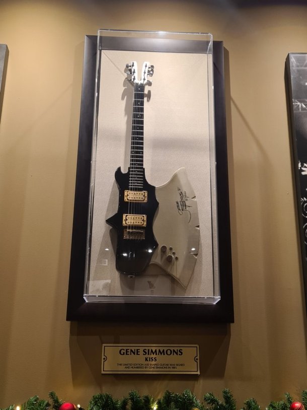 Gene Simmons guitar in Prague Hard Rock Cafe