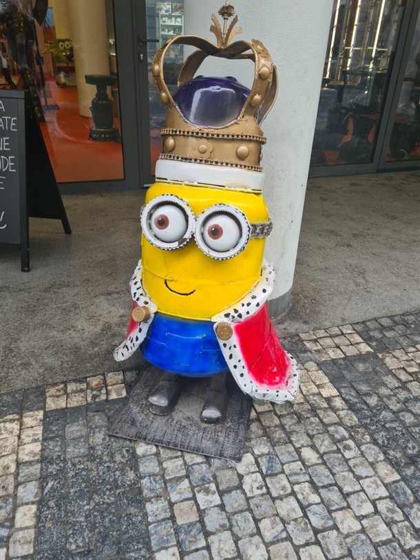 Minion steel figure in Prague