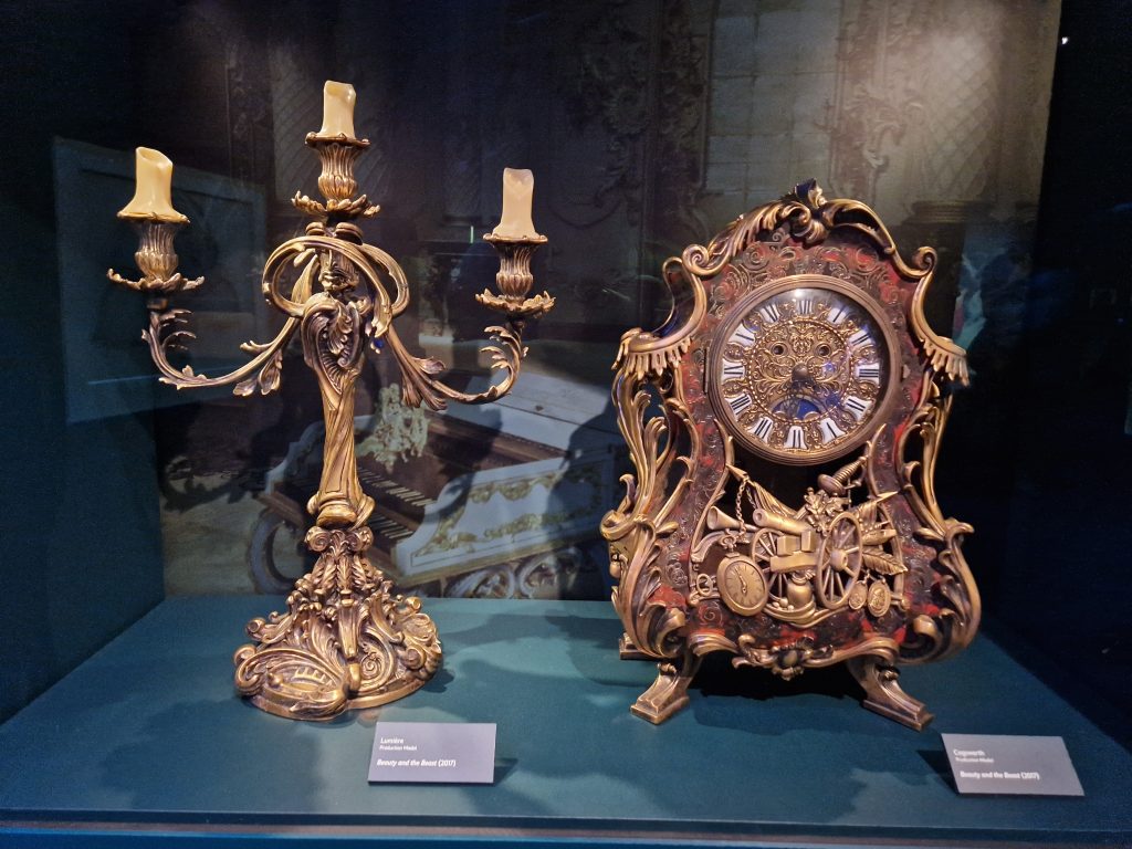 Cogsworth and Lumiere (2017) at the Disney 100 exhibition in London. 