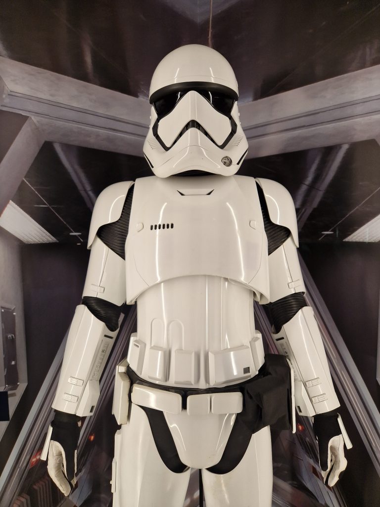 Storm Trooper at the Disney 100 exhibition in London. 